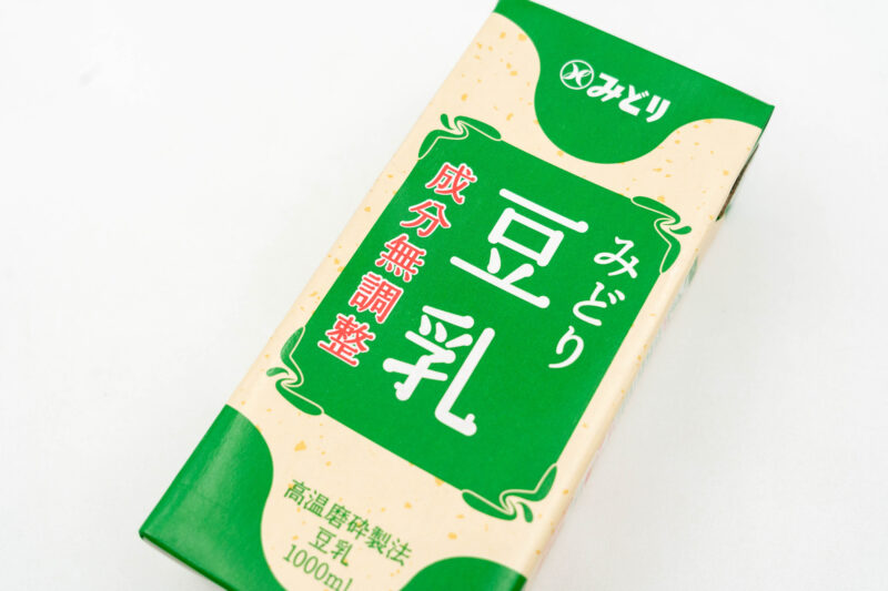 業務スーパーで買える豆乳、みどり豆乳のパッケージ